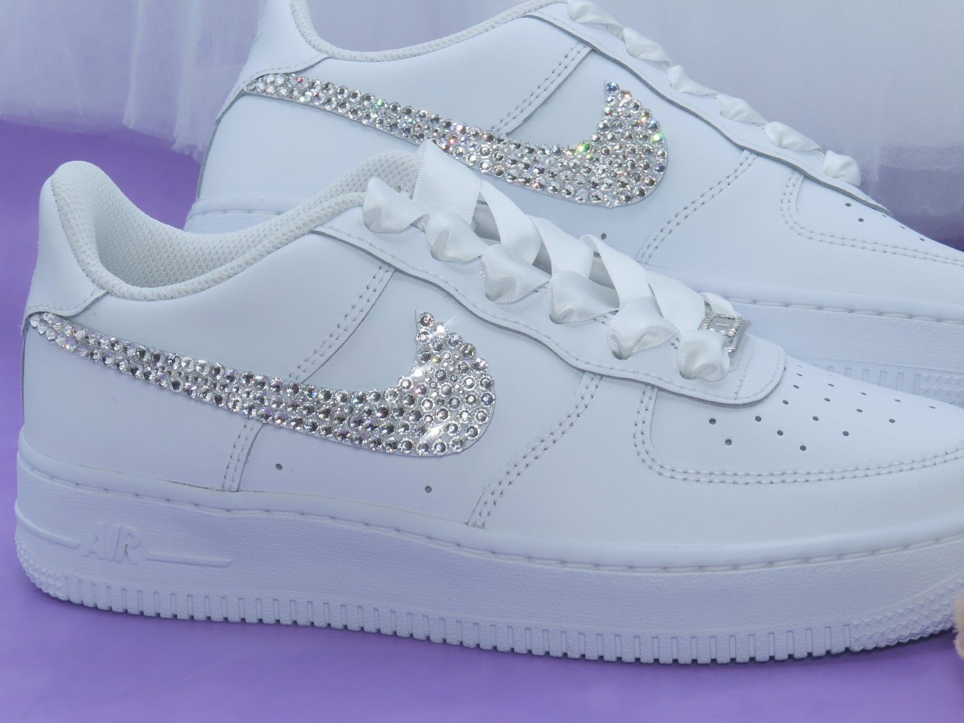 Custom Crystal Bridal Nike Air Force 1.. - Crystal Shoe Designs