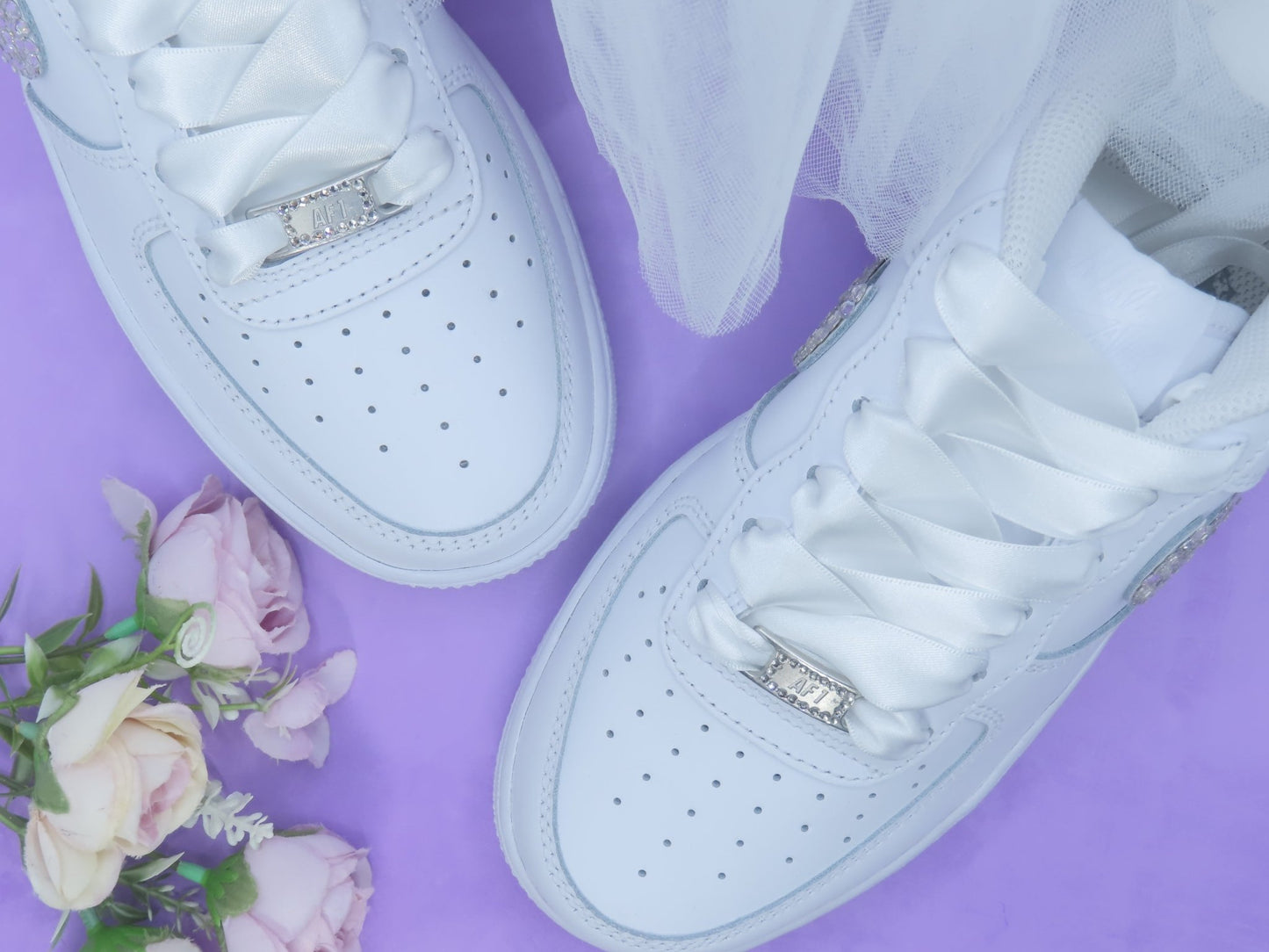 Custom Crystal Bridal Nike Air Force 1.. - Crystal Shoe Designs