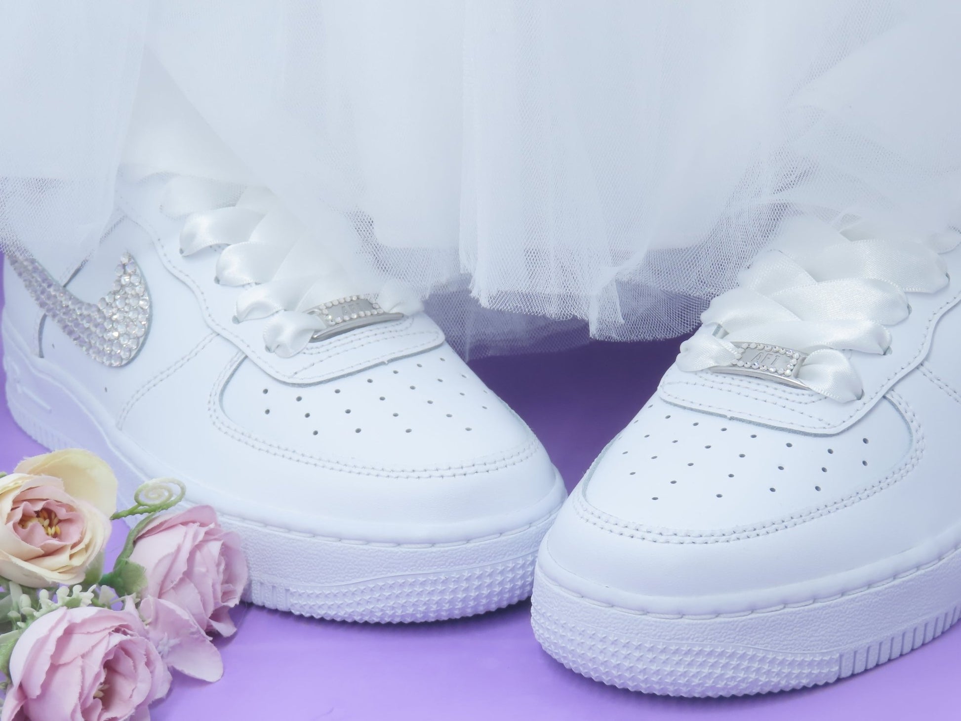 Custom Crystal Bridal Nike Air Force 1.. - Crystal Shoe Designs