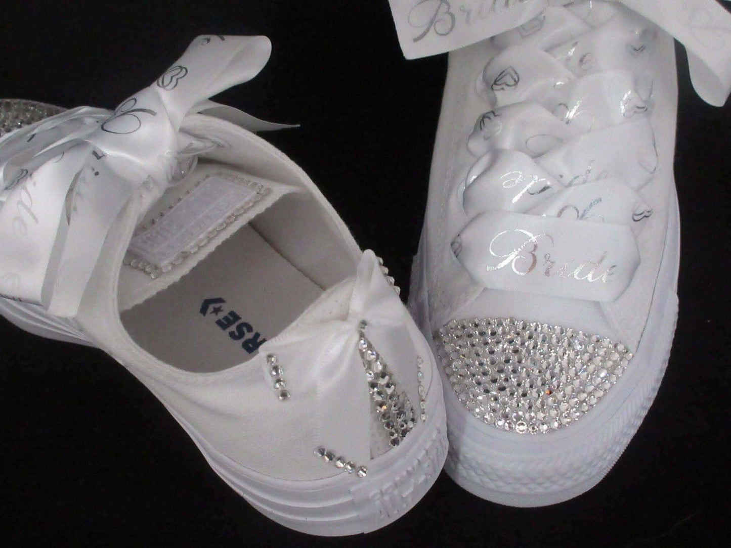 Custom Crystal Converse Wedding Trainers. - Crystal Shoe Designs