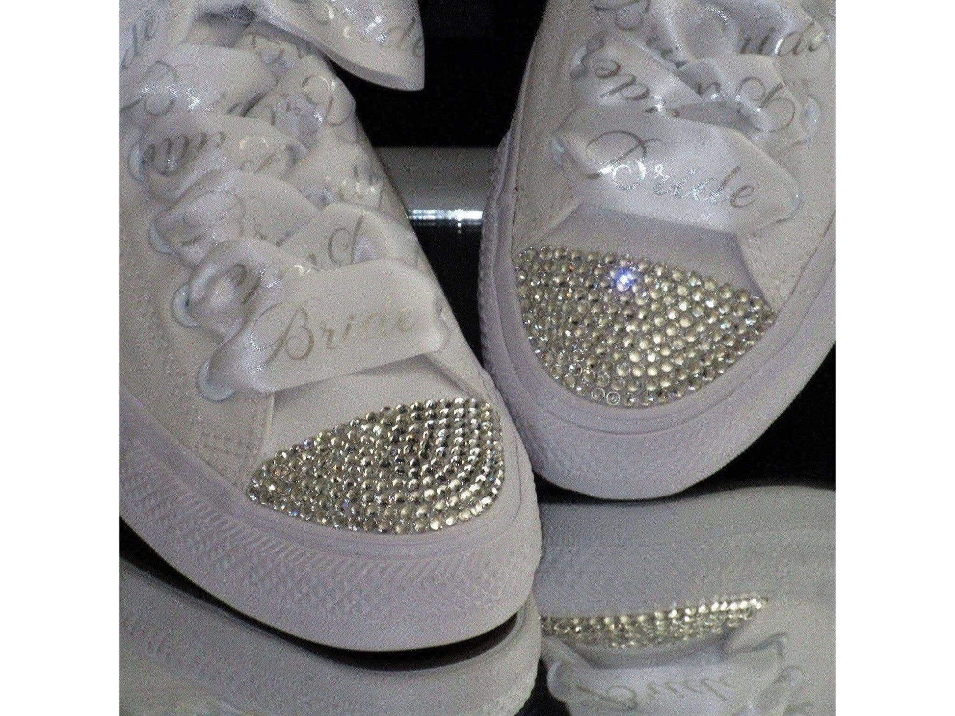 Custom Crystal Converse Wedding Trainers. - Crystal Shoe Designs