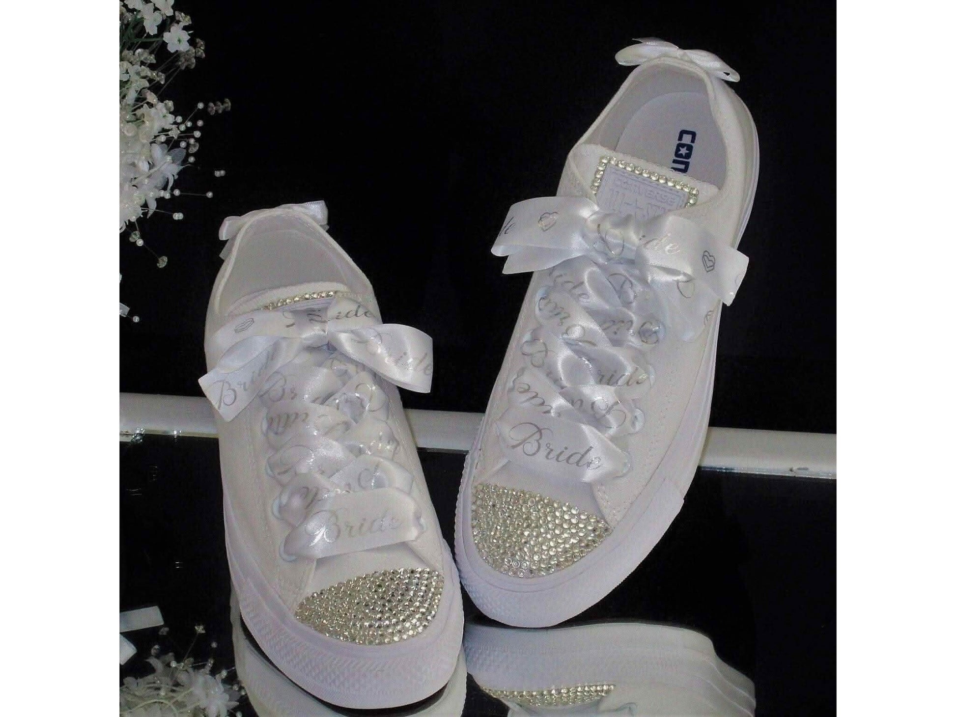 Custom Crystal Converse Wedding Trainers. - Crystal Shoe Designs