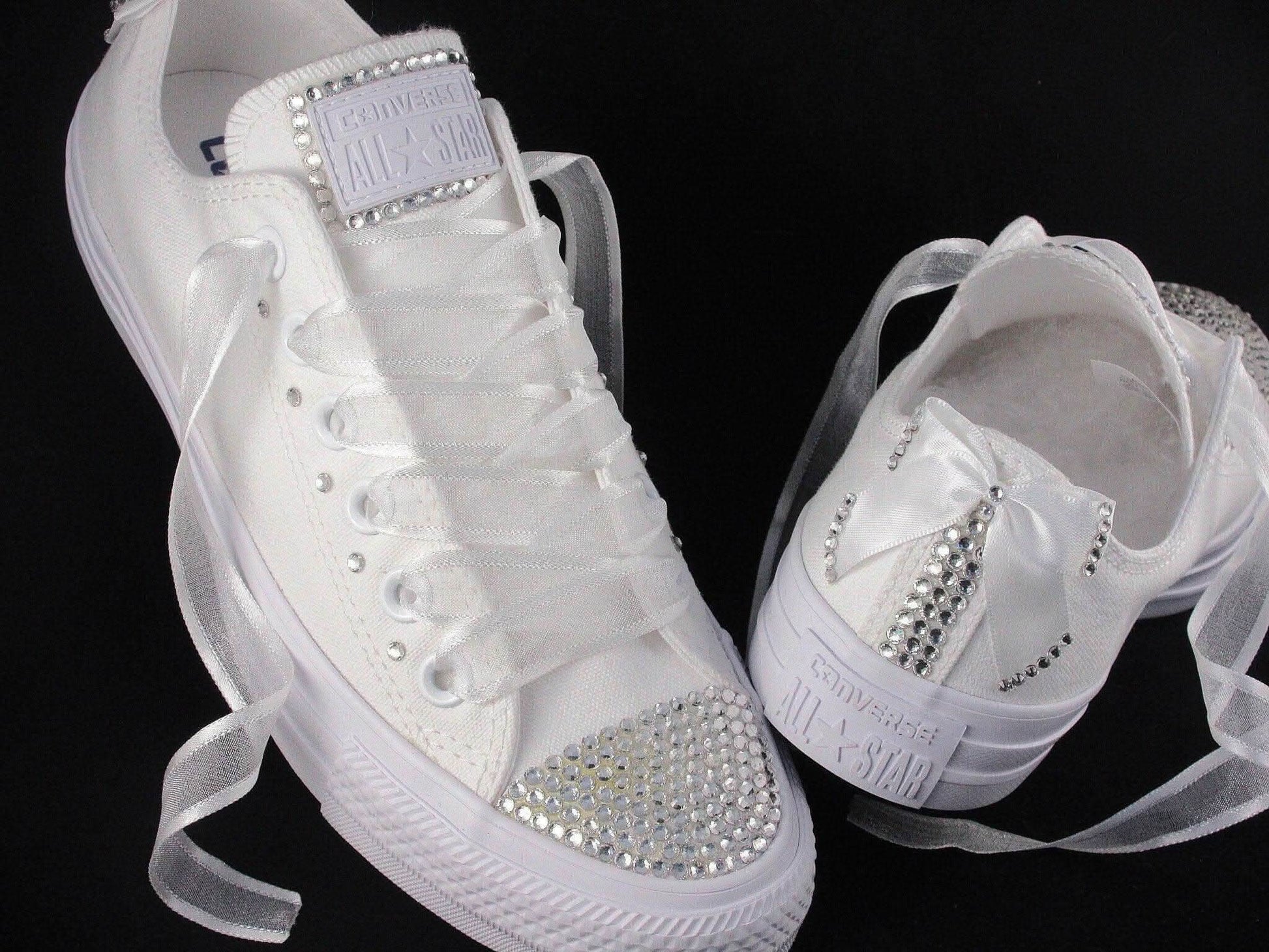 Custom Wedding Bridal Crystal Converse, Wedding Trainers For Brides. - Crystal Shoe Designs