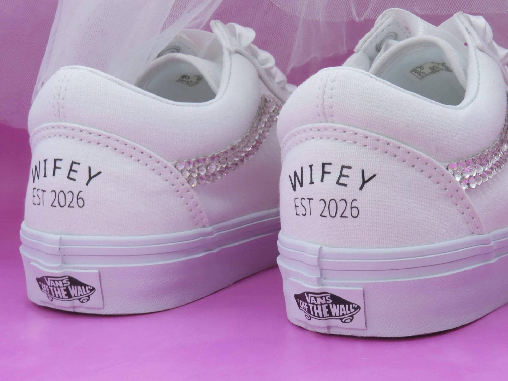 Personalised Crystal Bridal Vans. - Crystal Shoe Designs