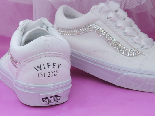 Personalised Crystal Bridal Vans. - Crystal Shoe Designs