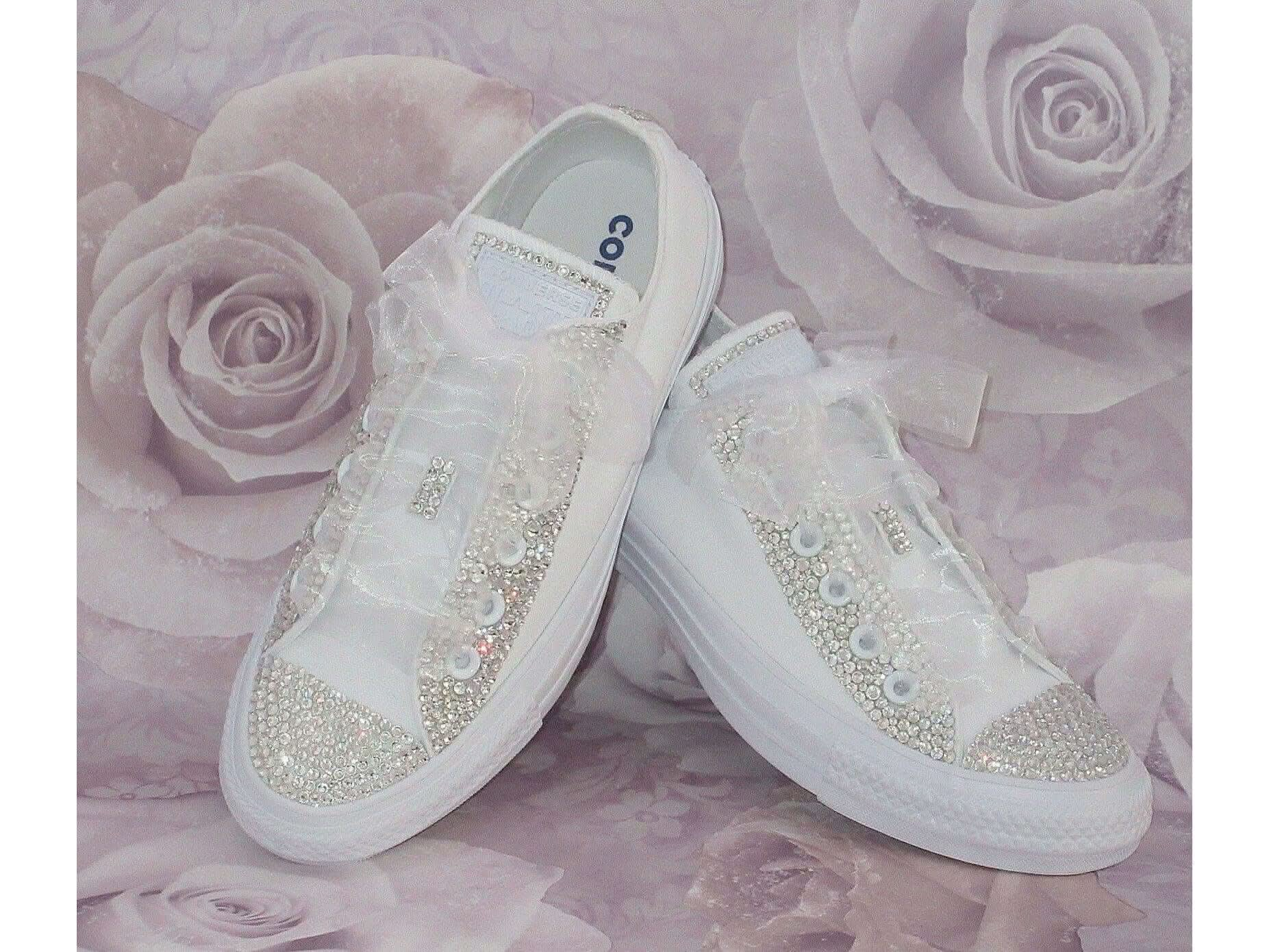 Wedding Bridal Custom Converse - Bride Converse - Crystal Converse. - Crystal Shoe Designs