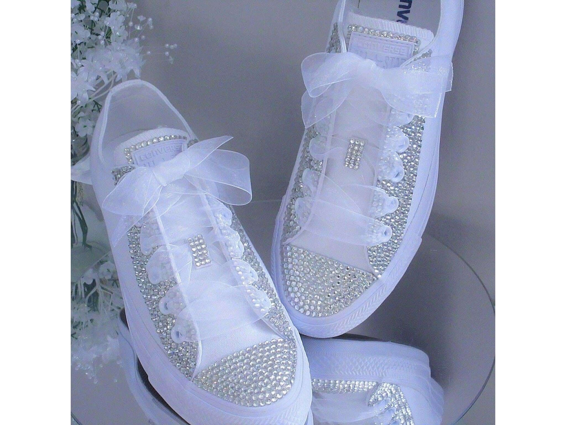 Wedding Bridal Custom Converse - Bride Converse - Crystal Converse. - Crystal Shoe Designs