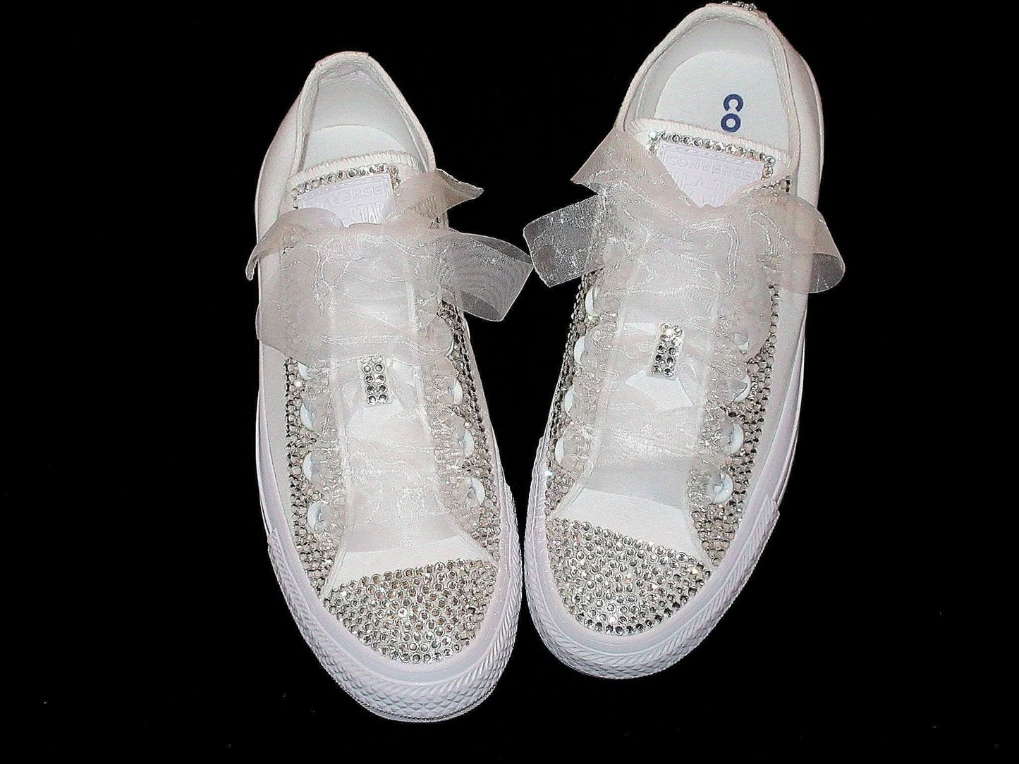 Wedding Bridal Custom Converse - Bride Converse - Crystal Converse. - Crystal Shoe Designs