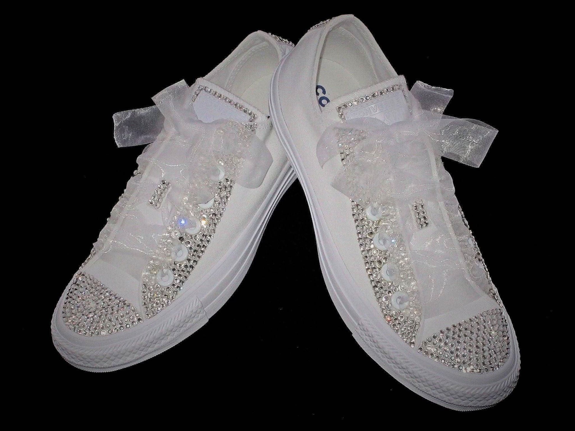 Wedding Bridal Custom Converse - Bride Converse - Crystal Converse. - Crystal Shoe Designs