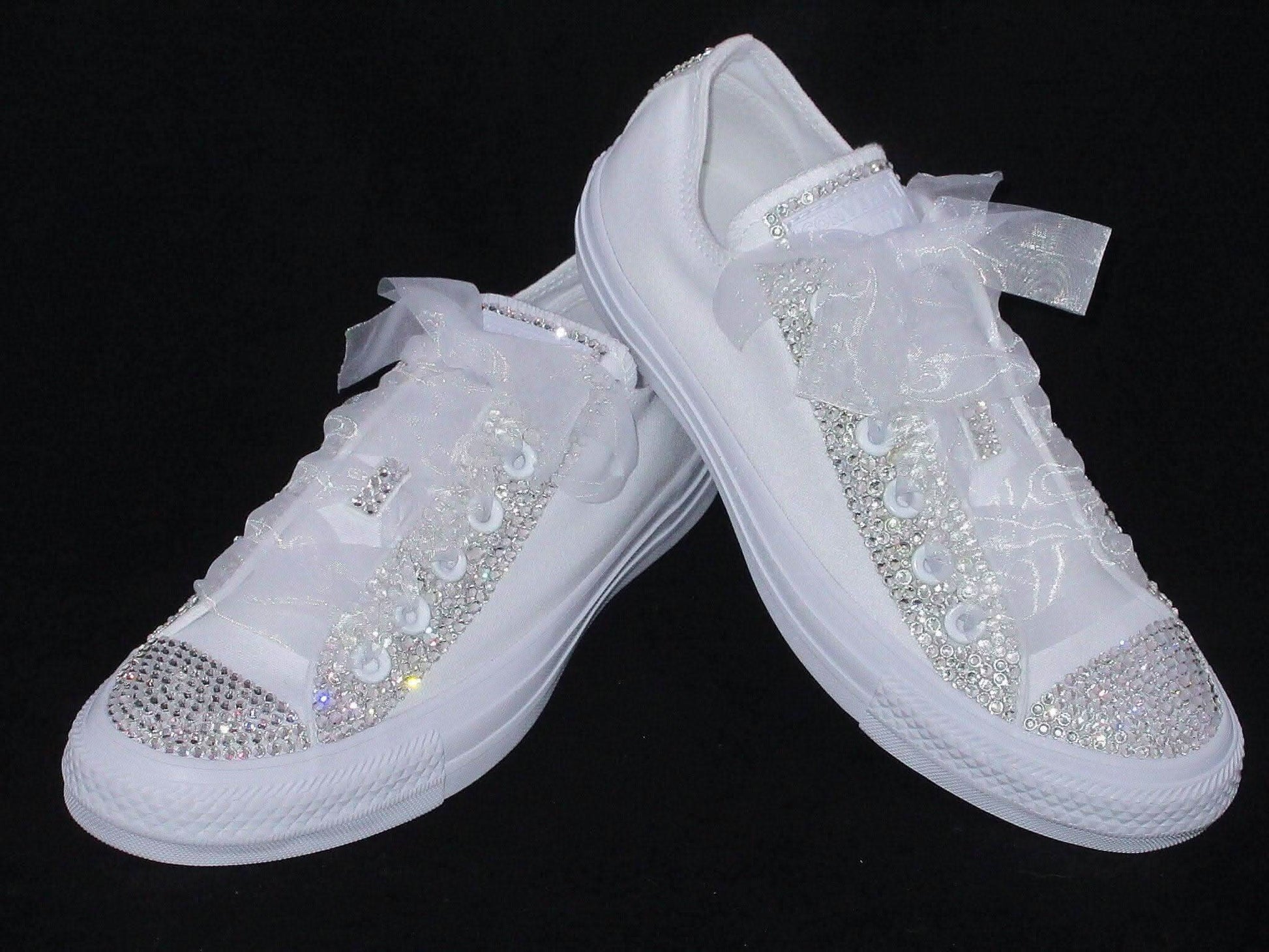 Wedding Bridal Custom Converse - Bride Converse - Crystal Converse. - Crystal Shoe Designs