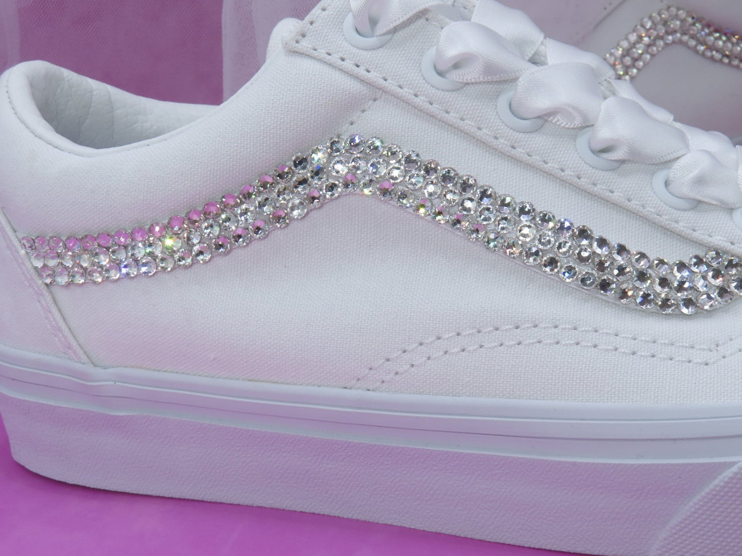 Wedding Crystal Old Skool Vans. - Crystal Shoe Designs