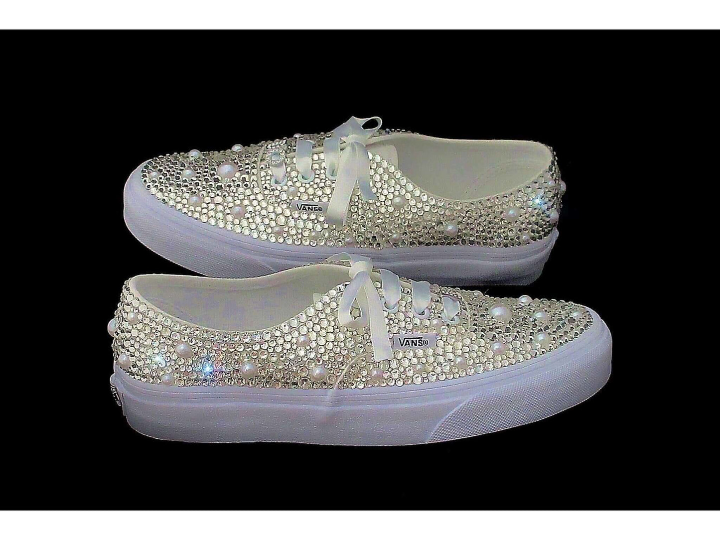 Wedding Sneakers - Bridal Sneakers - Crystal wedding sneakers - Crystal Vans Sneakers - Wedding Trainers - Vans Authentic. - Crystal Shoe Designs