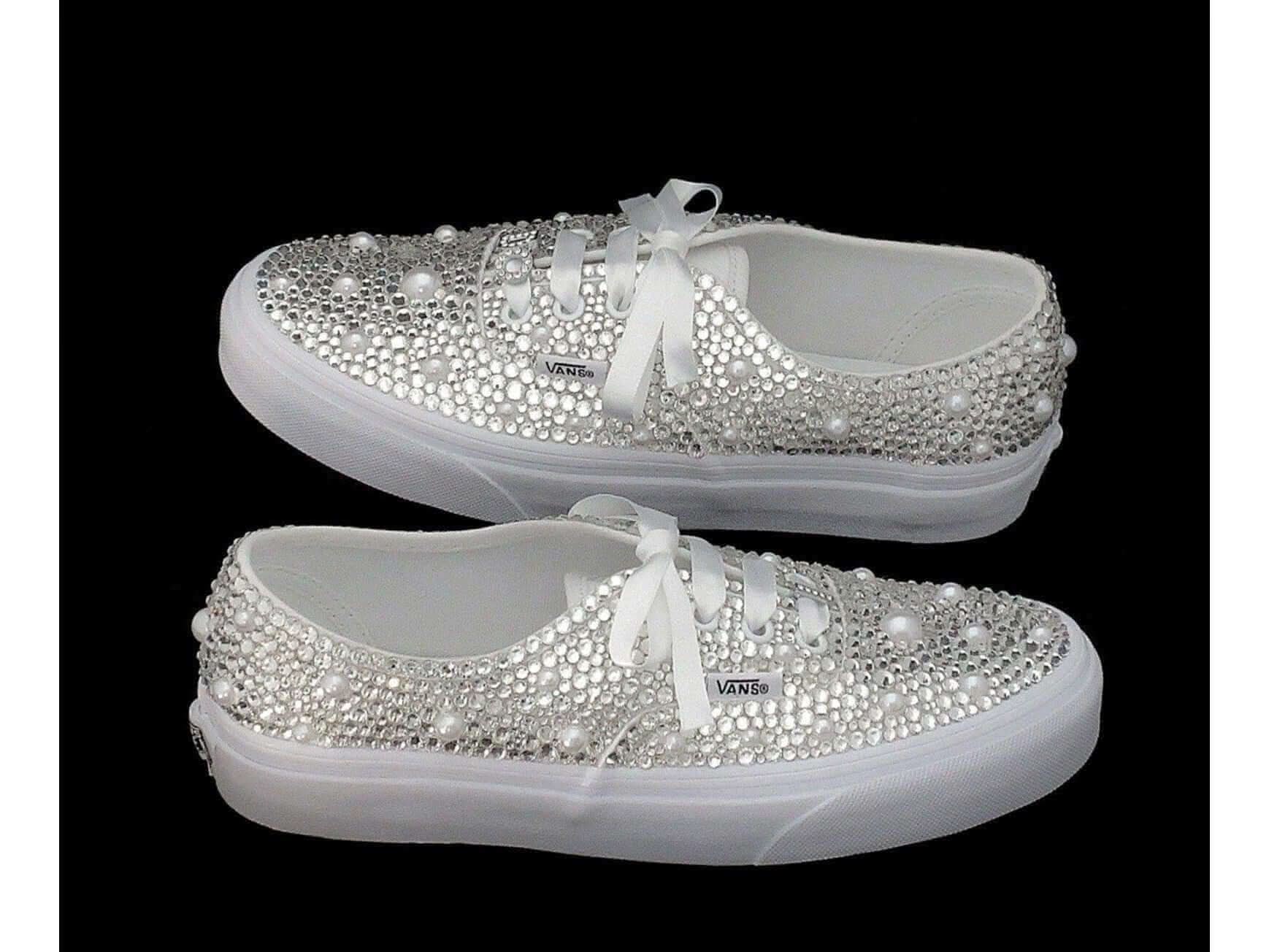 Wedding Sneakers - Bridal Sneakers - Crystal wedding sneakers - Crystal Vans Sneakers - Wedding Trainers - Vans Authentic. - Crystal Shoe Designs