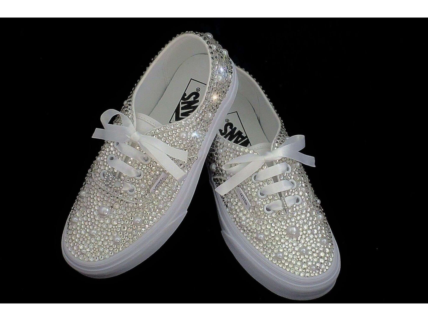 Wedding Sneakers - Bridal Sneakers - Crystal wedding sneakers - Crystal Vans Sneakers - Wedding Trainers - Vans Authentic. - Crystal Shoe Designs